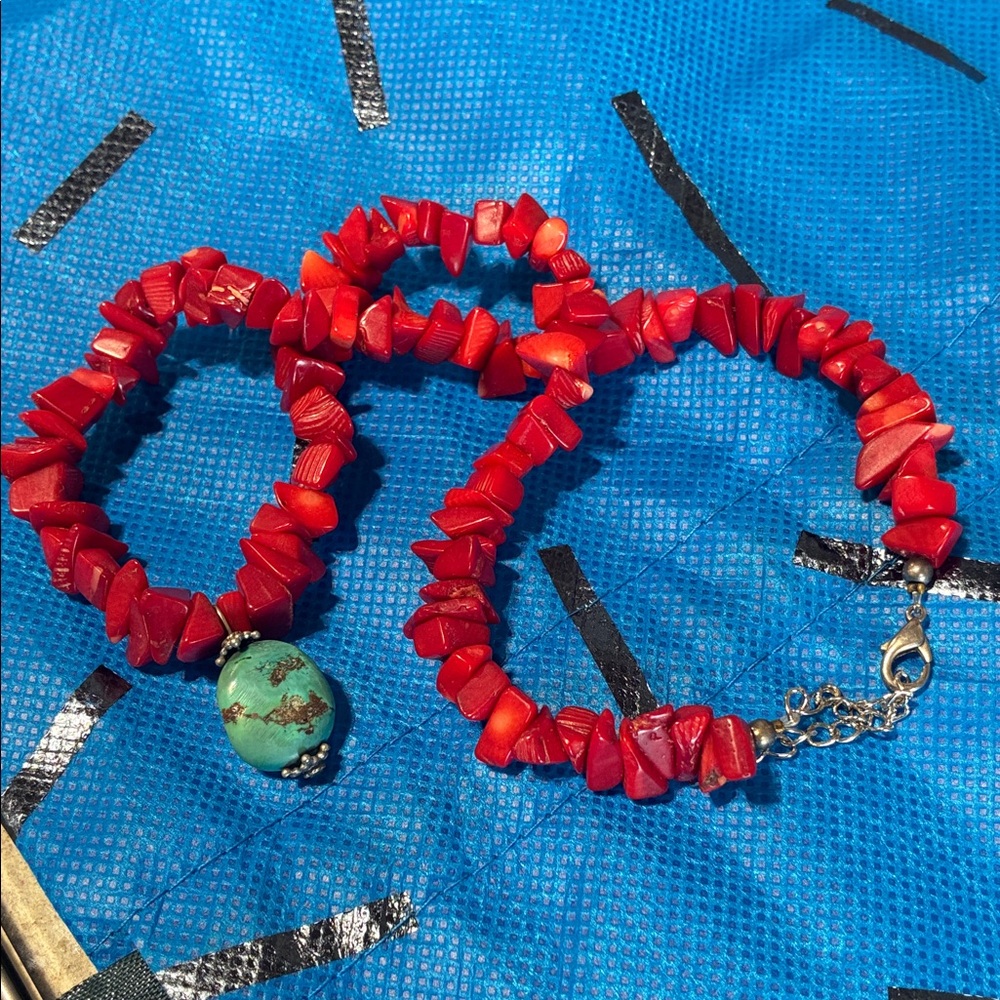 Natural Red Coral Necklace